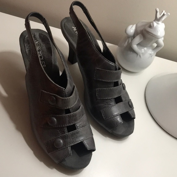 Aerosoles Satisfaxtion Grey Heels Size 8 - Picture 1 of 9